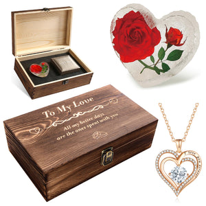 Preserved Red Real Rose Valentines Day Gifts for Her, Romantic Valentines Day Gift in 6 Styles