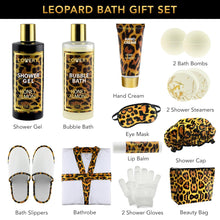 Load image into Gallery viewer, Valentines Gifts At-Home Spa Kit with Honey Almond Scent – 17Pcs Relaxing Bath Gift Set with Vitamin E - Rich Bath Essentials - Bubble Bath, Hand Cream,Lip Balm, Bath Robe, Slippers, Shower Cap &amp; More