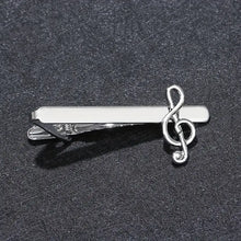 Load image into Gallery viewer, Funky Music Note Tie Clip for Men | Ideal Gift, Durable Alloy, Perfect for Musicians &amp; Style Enthusiasts