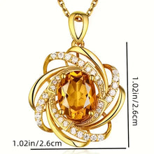 Load image into Gallery viewer, Rhinestone Decor Sunflower Design Pendant Necklace Elegant And Fashionable Jewelry Accessories For Women &amp; Girls