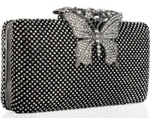 Load image into Gallery viewer, Dexmay Rhinestone Clutch Bag with Crystal Butterfly Clasp Women Evening Handbag Formal Party Purse