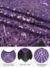 Load image into Gallery viewer, SWEETV Women&#39;s Flapper Dresses 1920s Great Gatsby Dresses Sequin Fringed Roaring 20s Cocktail Dress