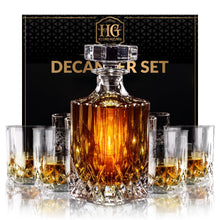 Load image into Gallery viewer, Elegant Design Whiskey Decanter Globe Set for Men with 4 Glasses, The Best Gift For Him, Valentine&#39;s Day Gift