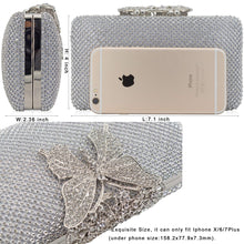 Load image into Gallery viewer, Dexmay Rhinestone Clutch Bag with Crystal Butterfly Clasp Women Evening Handbag Formal Party Purse