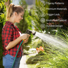 Load image into Gallery viewer, AUTOMAN-Garden-Hose-Nozzle,ABS Water Spray Nozzle with Heavy Duty 7 Adjustable Watering Patterns,Slip Resistant for Plants,Lawn,Washing Cars,Cleaning,Showering Pets &amp; Outdoor Fun.