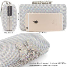 Load image into Gallery viewer, Dexmay Rhinestone Clutch Bag with Crystal Butterfly Clasp Women Evening Handbag Formal Party Purse