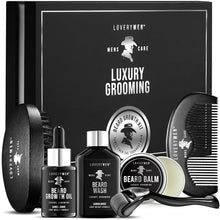 Load image into Gallery viewer, Valentine&#39;s Day Gifts for Him - Beard Grooming Kit - Includes Beard Oil, Beard Balm, Beard Wash, Comb, Brush &amp; more–Sandalwood Beard Kit