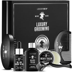 Valentine's Day Gifts for Him - Beard Grooming Kit - Includes Beard Oil, Beard Balm, Beard Wash, Comb, Brush & more–Sandalwood Beard Kit