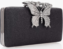 Load image into Gallery viewer, Dexmay Rhinestone Clutch Bag with Crystal Butterfly Clasp Women Evening Handbag Formal Party Purse