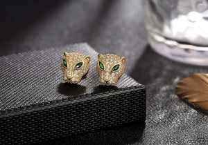 Leopard Stud Earrings for Women 14K Gold Plated Cute Animal Earrings Jewelry