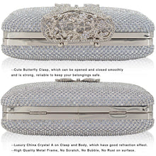 Load image into Gallery viewer, Dexmay Rhinestone Clutch Bag with Crystal Butterfly Clasp Women Evening Handbag Formal Party Purse