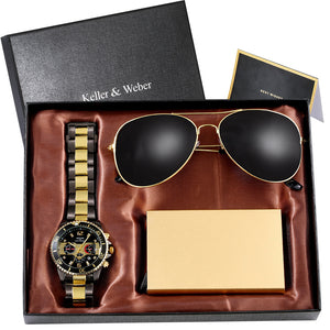 Quartz Watch Sunglasses Suit Men, Elegant Gift Box for Men, Valentine's Day