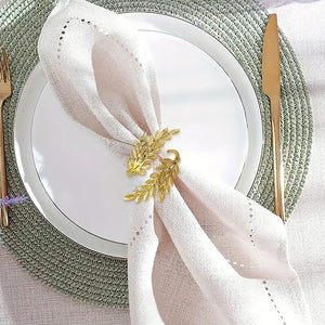 Wheat-Shaped Napkin Rings (4 Pieces) - Elegant Decorative Accents for Wedding, Dinner, Party Table Settings