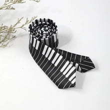 Load image into Gallery viewer, Mens Stylish Woven Polyester Piano Key Pattern Tie - Perfect for Party, Ideal Gift Choice for Music Lovers - 2 Colors