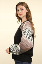 Load image into Gallery viewer, VERY J Printed Long Sleeve Round Neck Knit Top