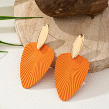 Load image into Gallery viewer, Elegant Orange Leaf-Shaped Stud Earrings For Women - Stainless Steel Posts, Iron Crafted