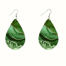 Load image into Gallery viewer, Stunning Bohemian Green Acrylic Dangle Earrings with Elegant Design - Vibrant Statement Jewelry for Women