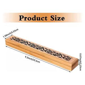 Elegant Wooden Incense Holder with Ash Catcher - Perfect for Aromatherapy, Meditation, Yoga and Spa