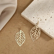 Load image into Gallery viewer, Stylish And Simple Leaf-shaped Hollow Hook Earrings, Elegant Retro Ear Jewelry Gift For Teen Girls