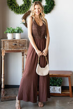 Load image into Gallery viewer, First Love Tie Back Sleeveless Slit Wide Leg Jumpsuit