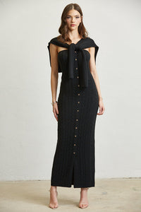 Knitted Shawl Maxi Dress For Women