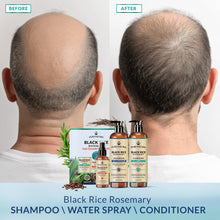 Load image into Gallery viewer, Rosemary Black Rice Water Hair Growth System Kit - Shampoo, Conditioner and Leave-in Serum