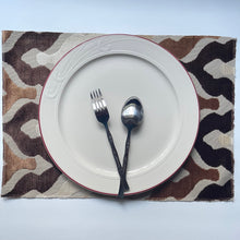 Load image into Gallery viewer, Unique Plate Mats for Your Dining Room, Monroe - Pack of 4 Beautiful Cut Velvet One-Side Placemats - Color: Driftwood