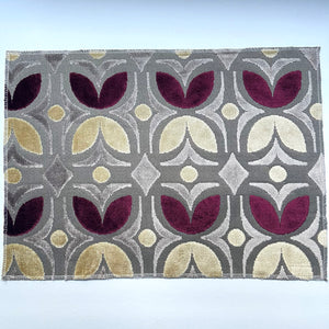 Unique Plate Mats for Your Home, Santa Fe - Packs of 6 Beautiful Cut Velvet One-Side Placemats - Color: Purple