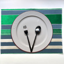 Load image into Gallery viewer, Unique Plate Mats for Your Dining Room, Richmond - Pack of 6 Beautiful Cut Velvet One-Side Placemats - Color: Emerald