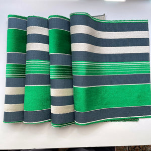 Unique Plate Mats for Your Dining Room, Richmond - Pack of 6 Beautiful Cut Velvet One-Side Placemats - Color: Emerald