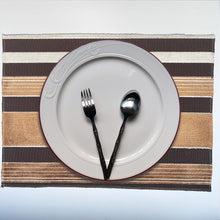 Load image into Gallery viewer, Unique Plate Mats for Your Dining Room, Richmond - Pack of 4 Beautiful Cut Velvet One-Side Placemats - Color: Driftwood