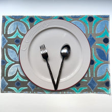 Load image into Gallery viewer, Unique Plate Mats for Your Home, Santa Fe - Packs of 4 Beautiful Cut Velvet One-Side Placemats - Color:Mint