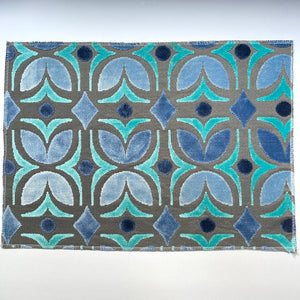 Unique Plate Mats for Your Home, Santa Fe - Packs of 4 Beautiful Cut Velvet One-Side Placemats - Color:Mint