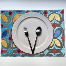 Load image into Gallery viewer, Unique Plate Mats for Your Home, Santa Fe - Packs of 4 Beautiful Cut Velvet One-Side Placemats - Color: Carnival