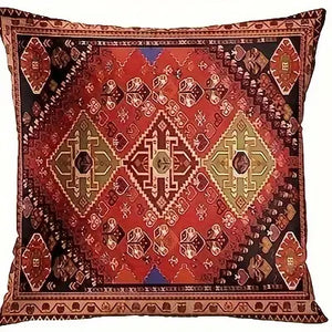 Vintage-Inspired Double-Sided Soft Throw Pillow Covers - 18x18 Inches Decorative Sofa Cushions with Retro Bohemian Design in 4 Styles