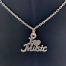 Load image into Gallery viewer, Stainless Steel &quot;I Love Music&quot; Pendant Necklace - Elegant Unisex Jewelry Gift with Durable Construction