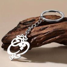 Load image into Gallery viewer, Stylish Minimalist Stainless Steel Keychain - The Word Nothing in the Farsi Language