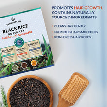 Load image into Gallery viewer, Rosemary Black Rice Water Hair Growth System Kit - Shampoo, Conditioner and Leave-in Serum