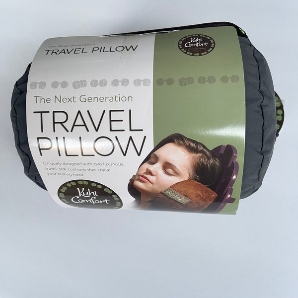 Kuhi Comfort Original Travel Pillow, Comes in Convenient Carry Case (Brown)