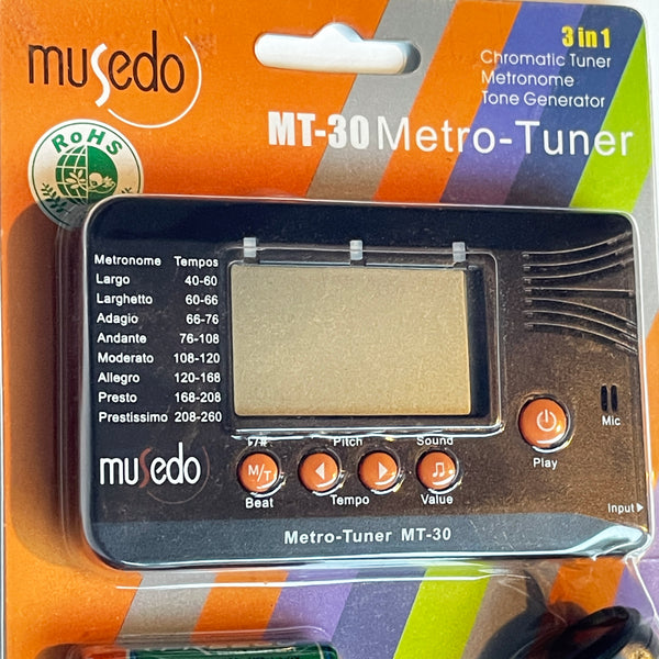 Musedo - Model MT-30 - Metronome and Tuner for Musicians and Music Students