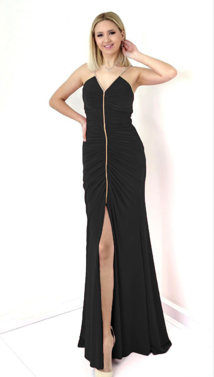 Black Night Dress, Girls/Women's Evening Dress - Ladies Long Dress