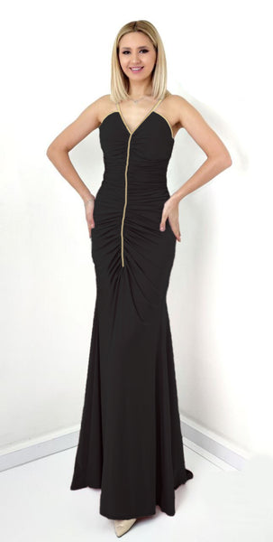 Black Night Dress, Girls/Women's Evening Dress - Ladies Long Dress