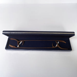 A Pair of Best Quality Santour Mezrāb - Santoor Hammer with a Velvet Navy Blue Box for Santour Players