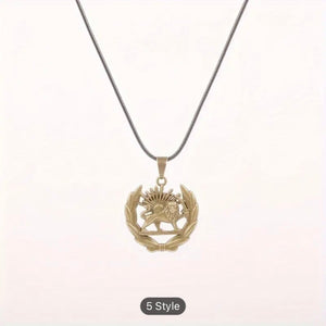 Lion Badge Necklace, Ancient Bronze Pendant For Men And Women, Sweater Chain