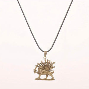 Lion Badge Necklace, Ancient Bronze Pendant For Men And Women, Sweater Chain