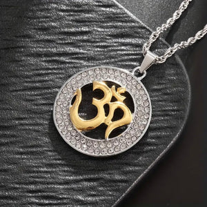 Yoga Symbol (UM) Unisex Pendant Necklace - Durable Titanium Steel Clavicle Chain for Party Glamour