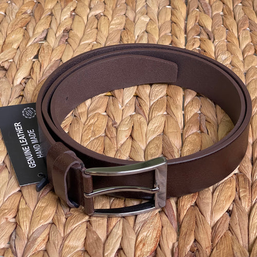 Handmade Real Leather Belt – The Ultimate Official Gift for Men- Dark Brown