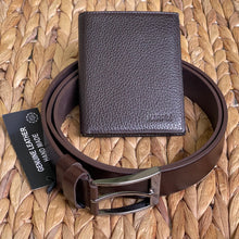 Load image into Gallery viewer, Handmade Real Leather Belt &amp; Wallet Set with Gift Box – The Ultimate Official Gift for Men