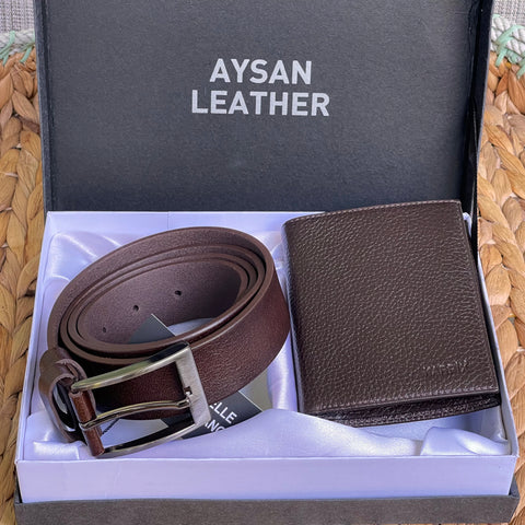 Handmade Real Leather Belt & Wallet Set with Gift Box – The Ultimate Official Gift for Men