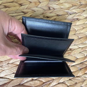 Handmade Genuine Leather Wallet – The Ultimate Official Gift for Men & Women - Black